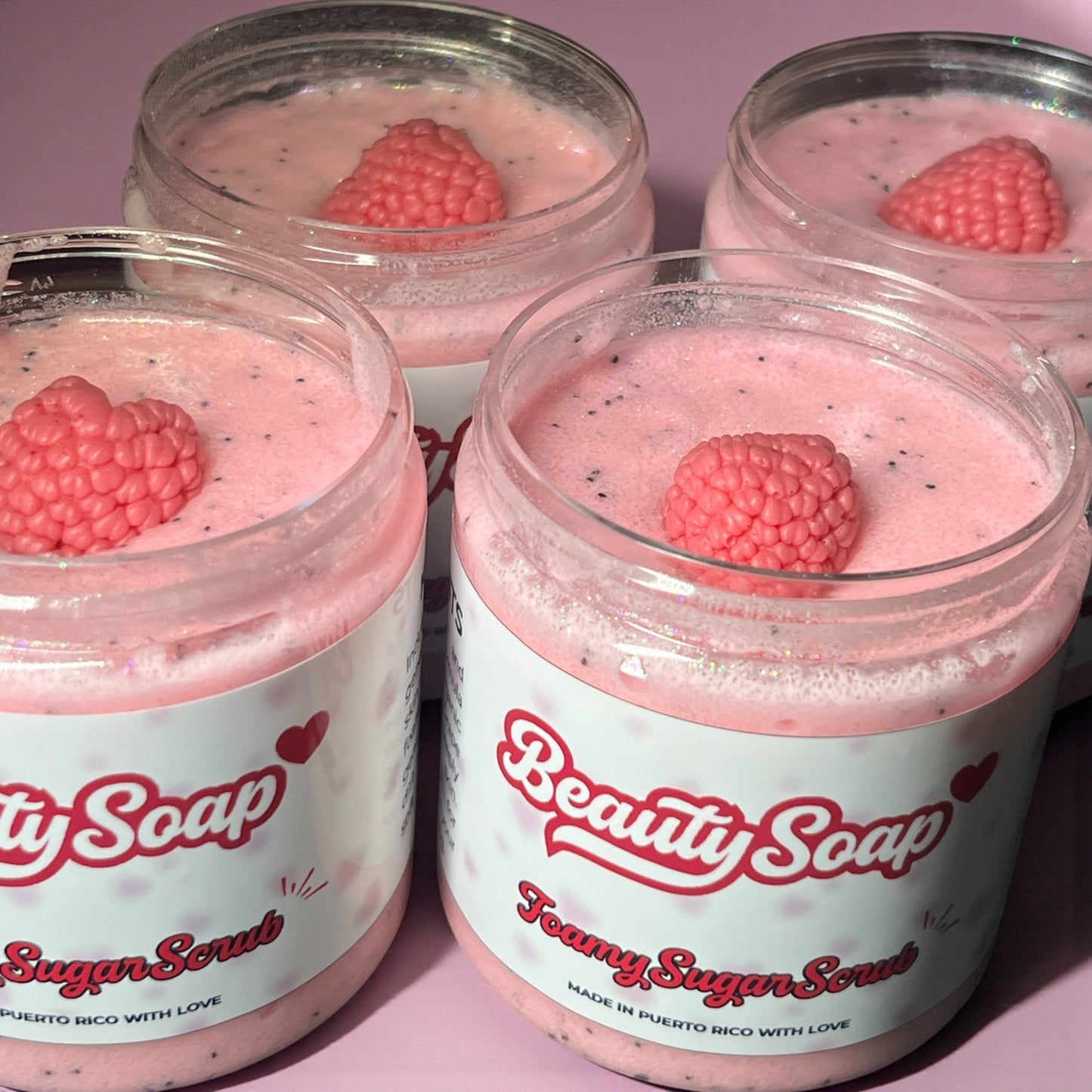 Foamy Rasberry sugar scrub