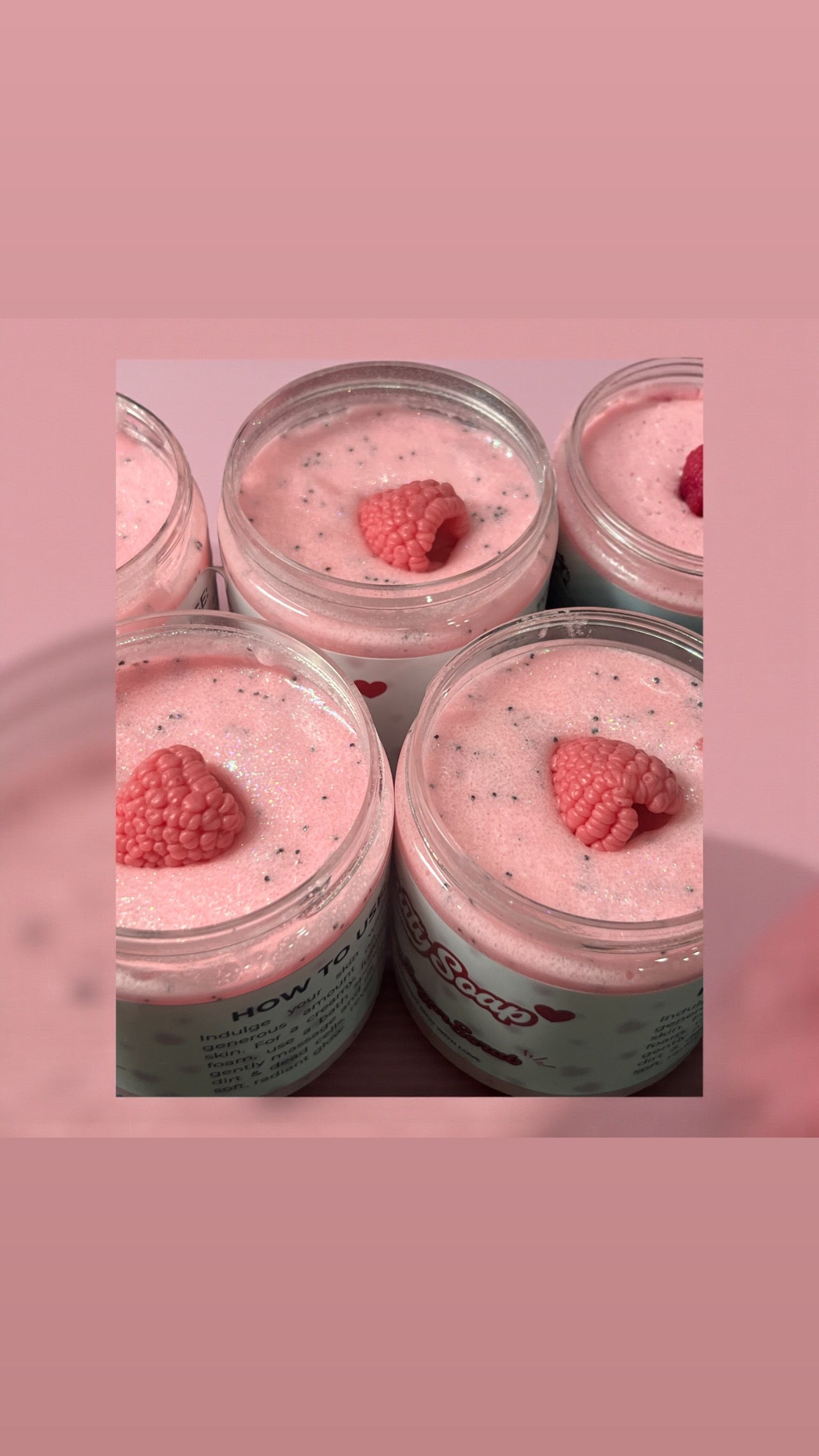 Foamy Rasberry sugar scrub